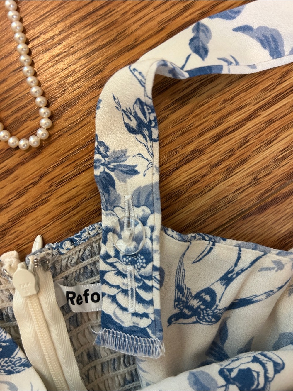 Reformation White and Blue Floral Tiered Maxi Dress - Picture 3 of 5